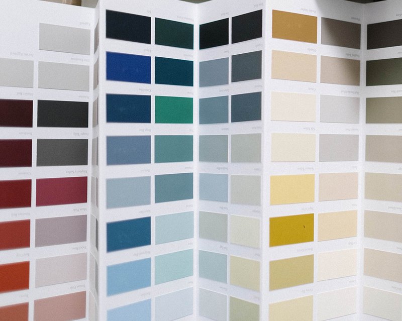selection of interior paint colour samples