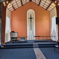 Restored interior of St Andrew's Methodist Church following fire and smoke damage